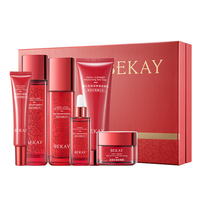 主图4 BEKAY Saffron Anti-Aging Firming 6-Piece Skin Care Set, Hydrating Brightening Wrinkle Reducing Facial Kit For All Skin Types - Image 1