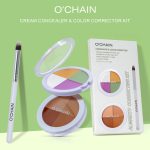 O'CHAIN 4 Color Cream Concealer Palette, Color Correcting Waterproof Long Lasting High Coverage Blemish Dark Spot Tattoo Cover Concealer Kit With Brush Fast Shipping From US-LAX Warehouse