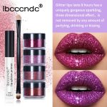 ibcccndc Glitter Lip Makeup Kit, 4 Colors Shimmery Lip Glitter Powder With 4ml Lip Primer & Double End Brush Long Lasting Non-Fall Off Sparkly Party Lip Cosmetic Set Fast Shipping From US-LAX Warehouse