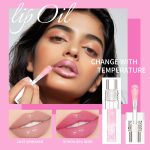 QIC Temperature Color Changing Lip Gloss Oil 01 Pink Shimmer Glitter Lip Plumper, Moisturizing Long Lasting Lip Tint Fast Shipping From US-LAX Warehouse