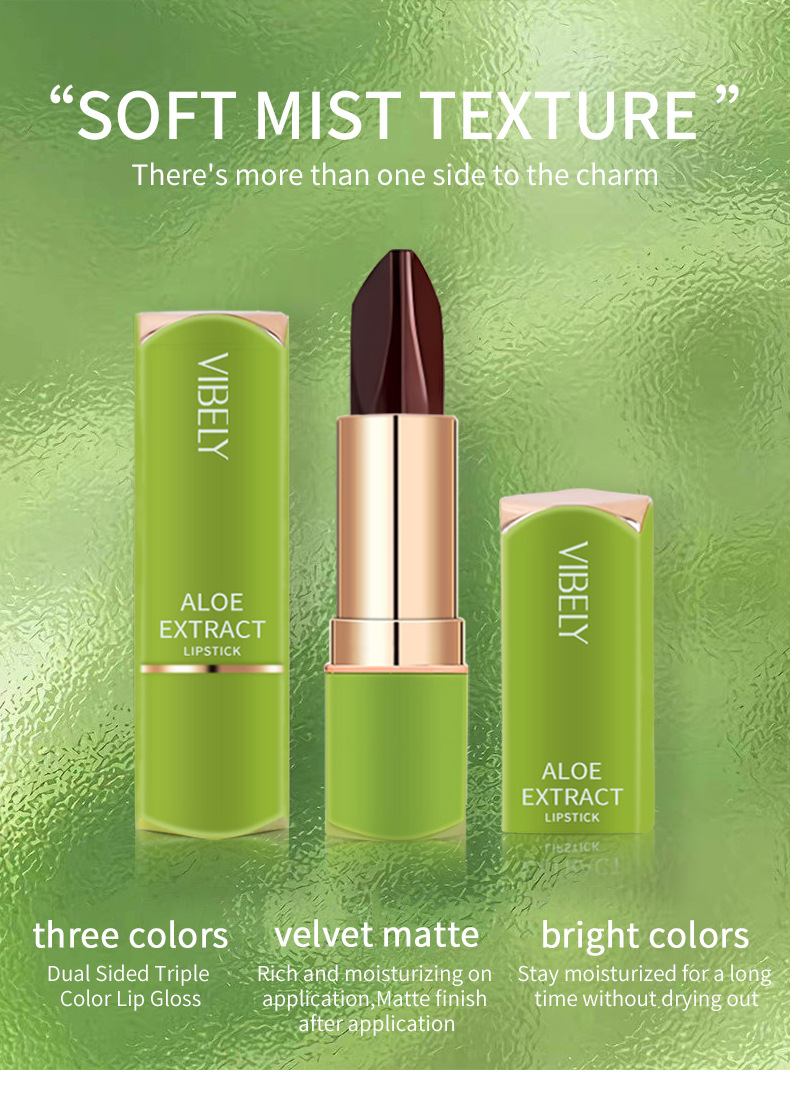 34BGPPXZ328FZSFK51VSVC8BD1 VIBELY 3 Colors Aloe Vera Color Changing Lip Balm, Moisturizing Waterproof Long Lasting Tinted Lipstick With Vitamin E & Cocoa Butter, Fast Shipping From US-LAX Warehouse - Image 1