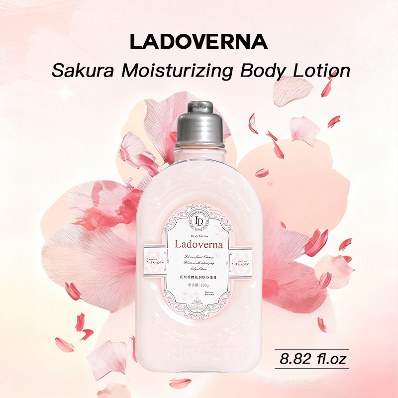 34JD6ANM919XT95ESFE38KHRD8 LADOVERNA Sakura Moisturizing Body Lotion, Long Lasting Floral Fruit Scent Hydrating Skin Cream For Dry Body Skin Fast Shipping From US-LAX2 Warehouse - Image 1
