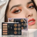 All In One Eyeshadow & Brow Powder Palette, Matte Shimmer Eye Makeup Kit with Eyebrow Tools & Eyeliner Pen, Multi-Functional Eye Makeup Tray Fast Shipping From US-LAX Warehouse