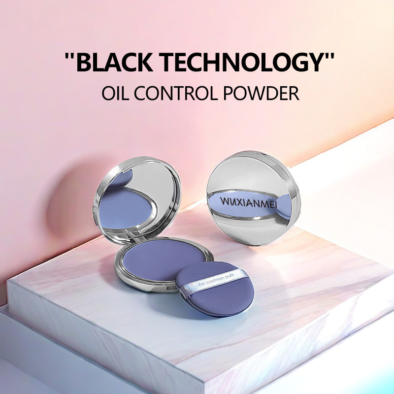 主图3 Purple Color Correcting Setting Pressed Powder, Oil Control Long Lasting Makeup Brightening Tone Blur Pores Matte Compact Powder With Mirror Fast Shipping From US-LAX Warehouse - Image 1