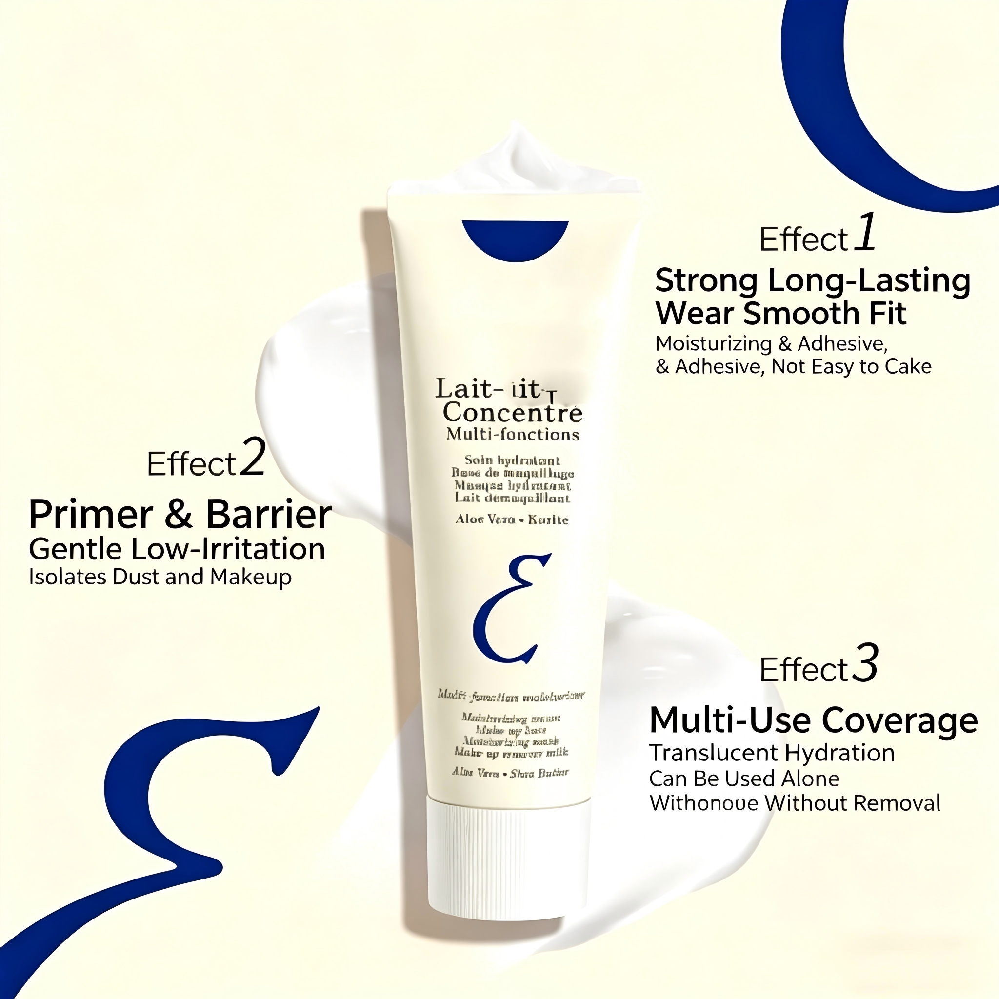 图片中文字转英文 Embryolisse Lait-Crème Concentré 24H Multi Purpose Miracle Cream, Hydrating Primer Moisturizer For Face & Body, 2.54oz Fast Shipping From Los Angeles US Warehouse - Image 1