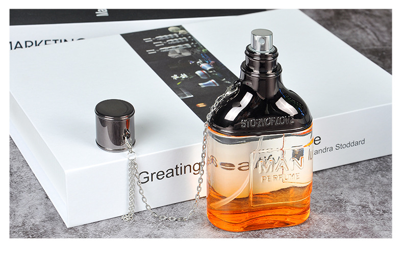 详情图10 3.4oz Chained Men Amber Wood Eau de Cologne, Fresh Citrus Woody Long Lasting Mens Fragrance, Free Elephant Keychain & Vintage PU Card Holder, Fast Shipping From US-LAX Warehouse - Image 1