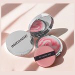 Pink Marble Setting Pressed Powder, Oil Control Long Lasting Brightening Blur Pores Matte Compact Powder With Mirror Daily Makeup Fast Shipping From US-LAX Warehouse